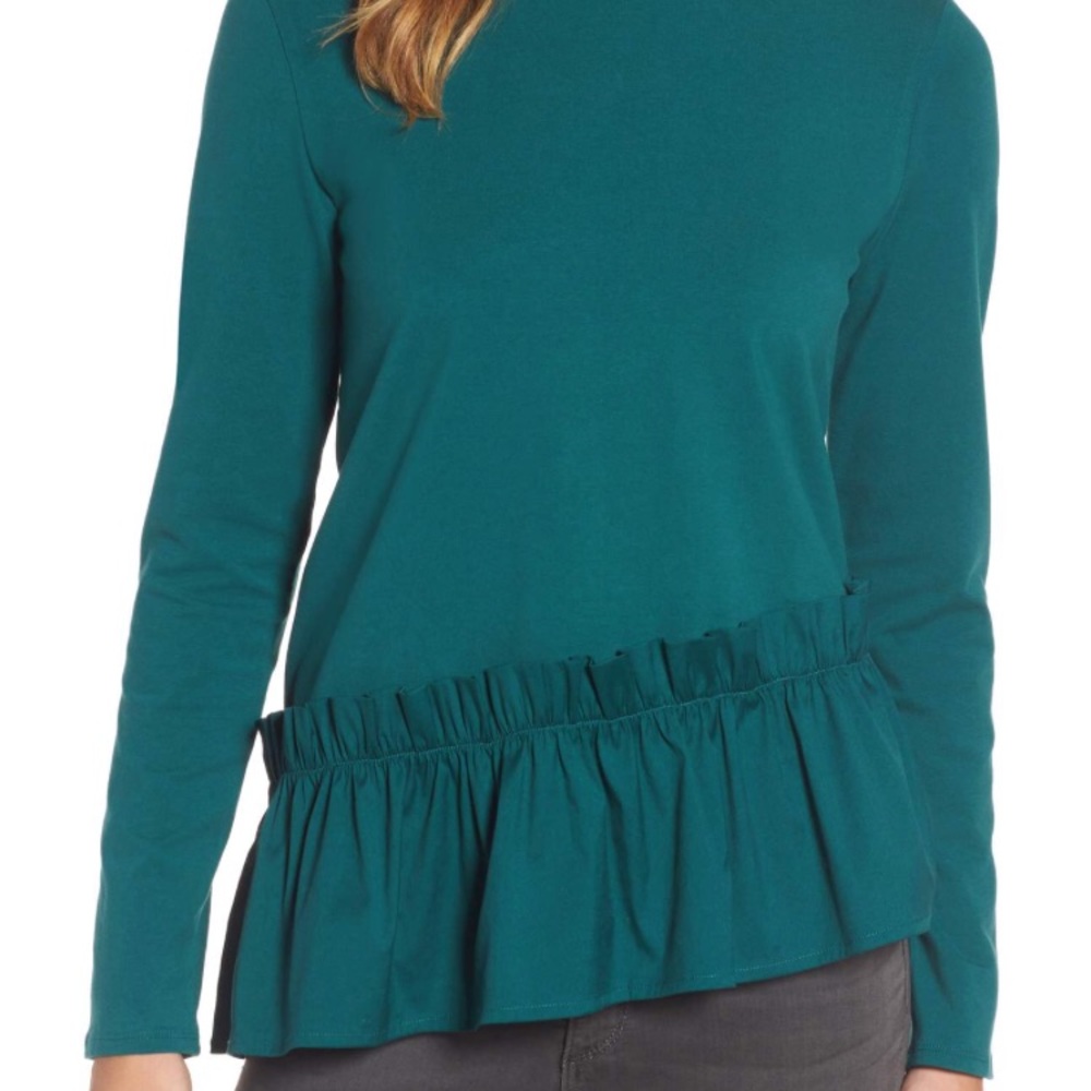 Halogen asymmetrical ruffle top